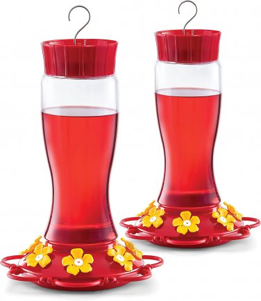 Hummingbird Feeder 30 Oz [Set of 2] Plastic Hummingbird Feeders for Outdoors - w