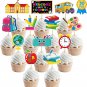 30 PCS Back to School Decorations, 12 Designs First Day of School Cupcake Topper