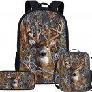 Deer Camo Boys Backpack and Lunchbox Pencil Case Set 3 in 1 Kindergarten Element
