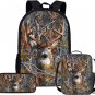 Deer Camo Boys Backpack and Lunchbox Pencil Case Set 3 in 1 Kindergarten Element