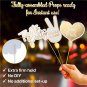 60Pcs Fully Assembled Wedding Photo Booth Props - Prop Stand - Gold Signs - Eleg