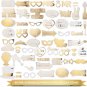 60Pcs Fully Assembled Wedding Photo Booth Props - Prop Stand - Gold Signs - Eleg