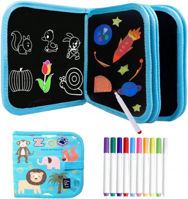 Kids Erasable Doodle Book Set - Toddlers Activity Toys Reusable Drawing Pads, Pr