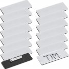 15-Pack Blank Name Tag Pin Badges, White Blank Name Tags for Employee ID Badges,