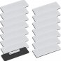 15-Pack Blank Name Tag Pin Badges, White Blank Name Tags for Employee ID Badges,