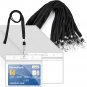 100Pcs Clear Plastic Horizontal Name Tags Badge ID Card Holders and 100Pcs Black