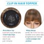 S-Noilite 150% Density Human Hair Toppers with Bangs Mono Base Clip in Topper To