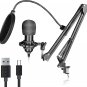 USB Condenser Microphone, Plug & Play Professional Cardioid Studio Mic Kit Shock
