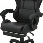 Gaming Chair with Footrest Headrest & Lumbar Support, Black High Back Ergonomic