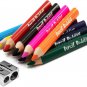 Short Fat Colored Pencils for Kids - 10 Triangle Jumbo Color Pencils for Ages 2-