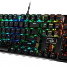K556 RGB LED Backlit Wired Mechanical Gaming Keyboard, 104 Keys Hot-Swap Mechani