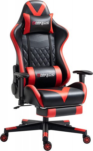 Gaming Chair with Footrest Massage Racing Office Computer Ergonomic Chair Leathe