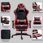 Gaming Chair with Footrest Massage Racing Office Computer Ergonomic Chair Leathe