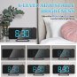 Projection Alarm Clock for Bedrooms, 7.3" RGB Colorful Digital Clock with Mirror