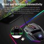M801 Gaming Mouse LED RGB Backlit MMO 9 Programmable Buttons Mouse with Macro Re