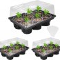 Seed Starter Tray,3 Packs Seed Tray with Humidity Dome,Black Seed Starter Kits w