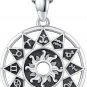 Sun Leo Pendant Necklace 925 Sterling Silver Vintage Sunsign Necklace Astrology