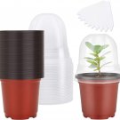 Plant Nursery Pots with Humidity Dome 4" Soft Transparent Plastic Gardening Pot