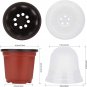Plant Nursery Pots with Humidity Dome 4" Soft Transparent Plastic Gardening Pot