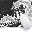 Black and White Sea Dragon Mouse Pad Small Mousepad Non-Slip Rubber Base Gaming