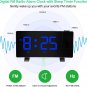 Digital Projection Alarm Clock Radio for Bedroom, 8â LED Curved Screen Dimmable