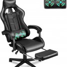 Black Gaming Chairs with Footrest, Ergonomic Gamer Chair, Home Office Chair,Pc C