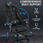 Black Gaming Chairs with Footrest, Ergonomic Gamer Chair, Home Office Chair,Pc C