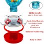 Hummingbird Feeder with Perch - Hand Blown Glass - Blue - 38 Fluid Ounces Hummin