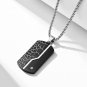18K Gold Iced Out Dog Tag Necklace for Men, Women 316L Stainless Steel Cuban Lin