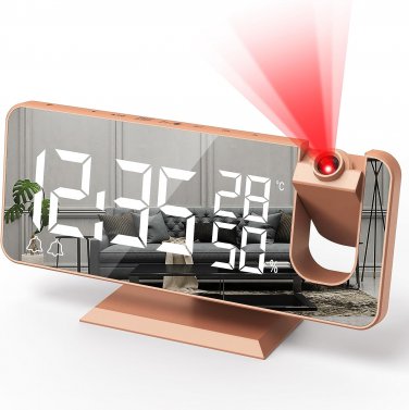 Projection Alarm Clock for Bedroom Digital Alarm Projector Clock with LED Screen