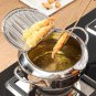 Stainless Steel Deep Fryer Pot Tempura Fryer Pan, Temperature Control Mini Fryin