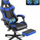 Blue Gaming Chair with Footrest,Gaming Computer Chair, Office Gaming Chair Ergon