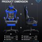 Blue Gaming Chair with Footrest,Gaming Computer Chair, Office Gaming Chair Ergon