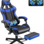 Blue Gaming Chair with Footrest,Gaming Computer Chair, Office Gaming Chair Ergon