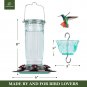 Glass Hummingbird Feeder for Outdoors Wild Bird Feeder with 6 Feeding Ports Hang