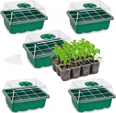 5-Pack Seed Starter Tray Seedling Starter Kits, Plant Starter Kit with Humidity