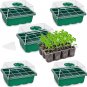 5-Pack Seed Starter Tray Seedling Starter Kits, Plant Starter Kit with Humidity