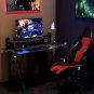 Gaming Desk Home Computer Desk with Cup Holder & Headphone Hook, Professional Ga