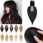 S-Noilite 150% Density Human Hair Toppers with Bangs Silk Base Clip in Topper fo