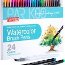 Watercolor Brush Pens, 24 Colors Flexible Real Nylon Brush Tip Pens for Watercol