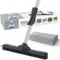 Pet Hair Removal Rubber Broom with Built in Squeegee, 3 in 1 Floor Brush for Car