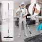 Pet Hair Removal Rubber Broom with Built in Squeegee, 3 in 1 Floor Brush for Car