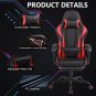 Leather Ergonomic Gaming Chair with Massage Head Arm Lumbar Support, Gaming Chai