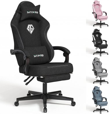 Gaming Chair with Footrest-Pc Computer Ergonomic Video Game Chair-Backrest and S