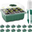 12 Pack Seed Starter Tray, Seedling Trays with Humidity Adjustable Dome Total 14
