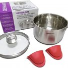 Cookware Stainless Steel Pot 18/10 | 6 Quart Soup Pot with Lid and Silicone Mitt
