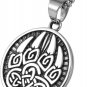 Viking Punk Bike Valknut Pendant Nordic Rune Vintage Stainless Steel Necklace fo