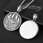 Viking Punk Bike Valknut Pendant Nordic Rune Vintage Stainless Steel Necklace fo