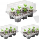 Seed Starter Tray 3 Packs Seed Starter Kits with 18 Pcs 4 Inch Nurserty Pots Tra