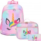 Kids Backpack for Girls with Insulated Lunch Box Toddler School Bag Set (Unicorn